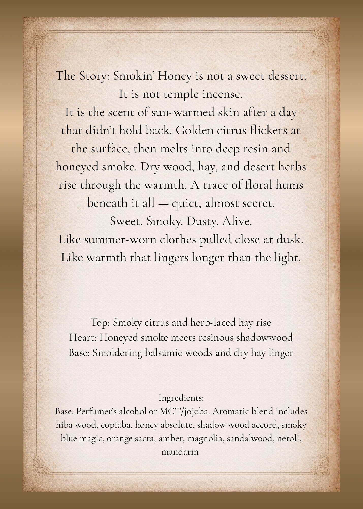 Smokin’ Honey- Perfume